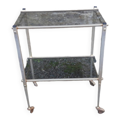 Table d'appoint roulante ou bout de canapé 70's
