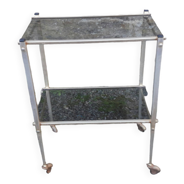 Table d'appoint roulante ou bout de canapé 70's