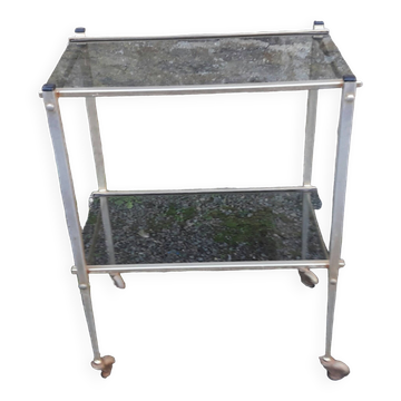 Table d'appoint roulante ou bout de canapé 70's