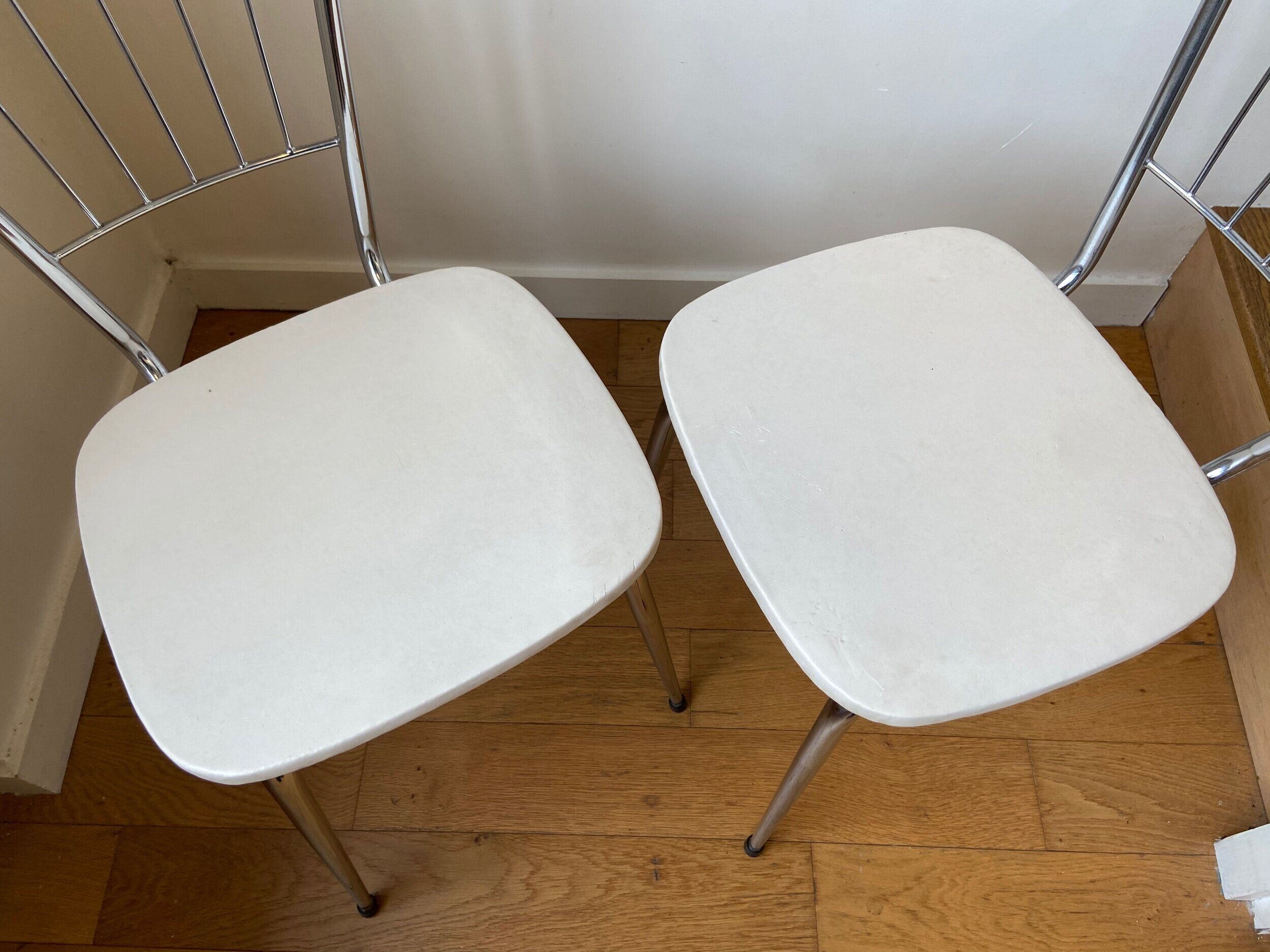 Pair of chrome chairs