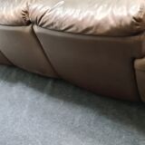 Canapé vintage en cuir brun par Rolf Benz