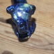6 knife-wielding colorful ceramic dogs 60s