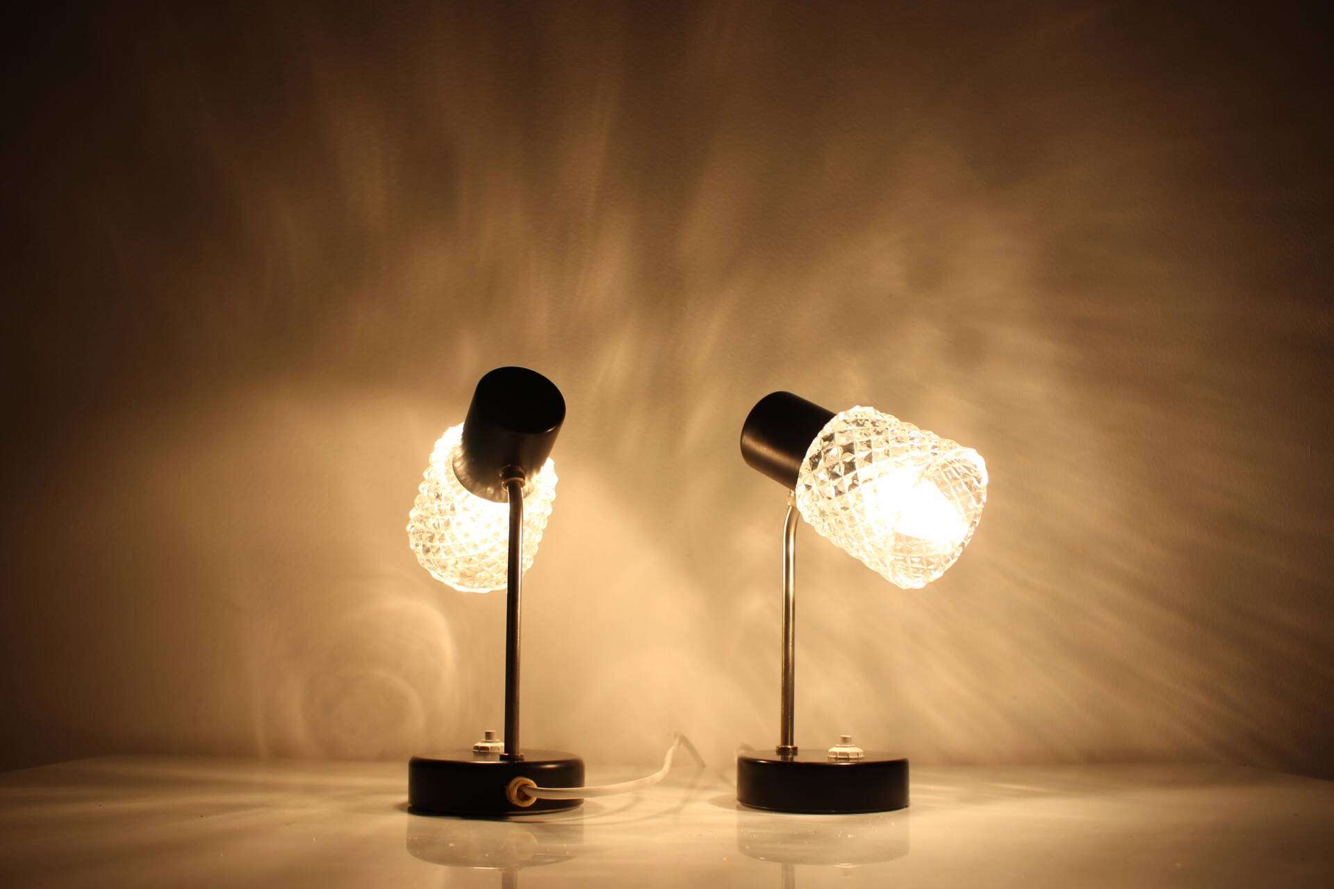 1960s Pair of Table Lamps by Kamenický Šenov, Czechoslovakia