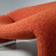 F598 Groovy 'M' chaise in orange/red bouclette by Pierre Paulin for Artifort, 1980