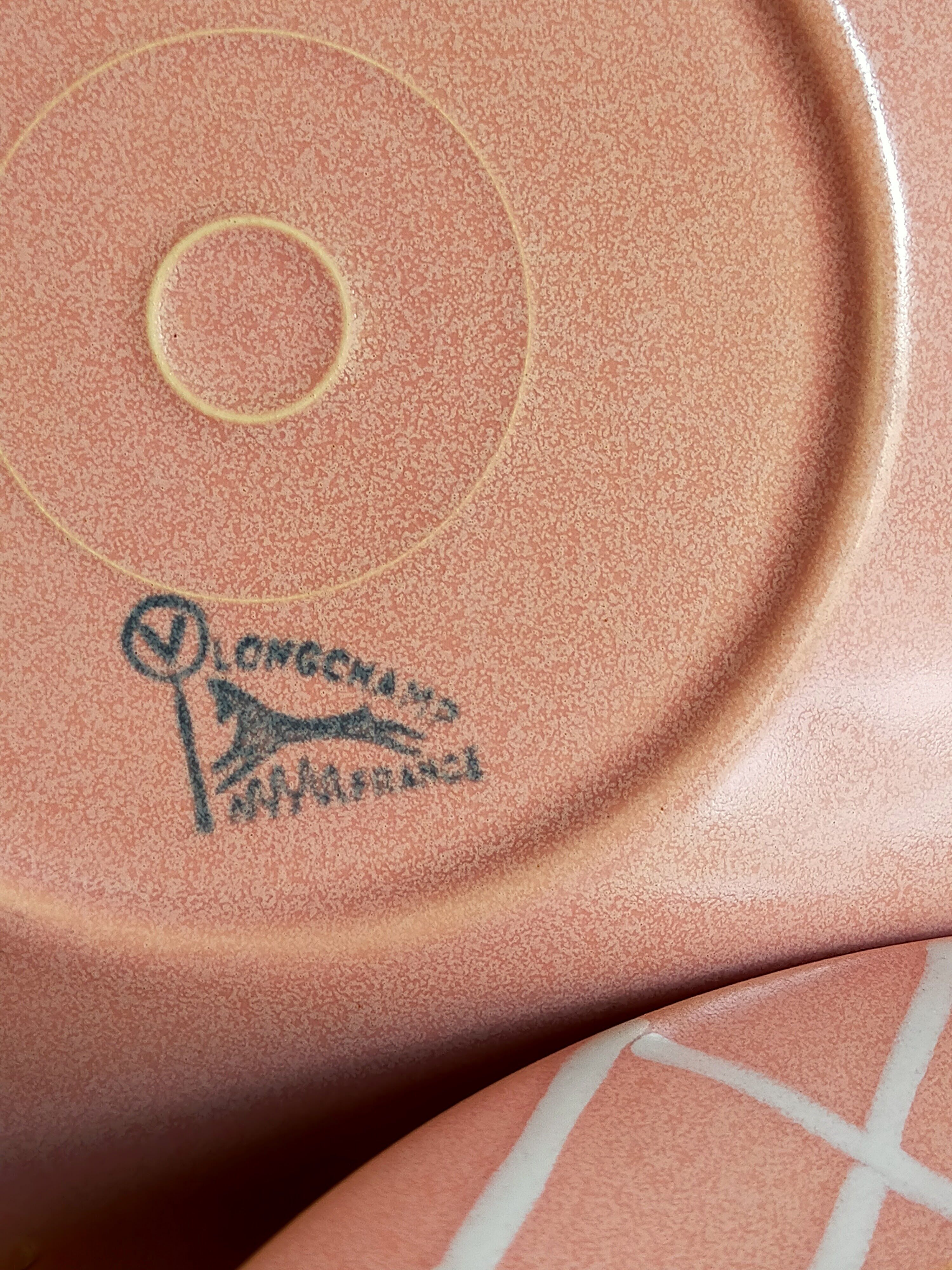 Six vintage Longchamp ceramic dessert plates