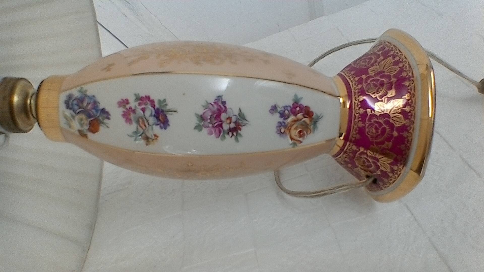 Porcelain bedside lamp, vintage.