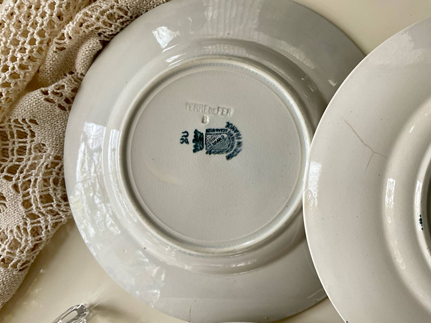 4 ironstone plates from Saint Amand