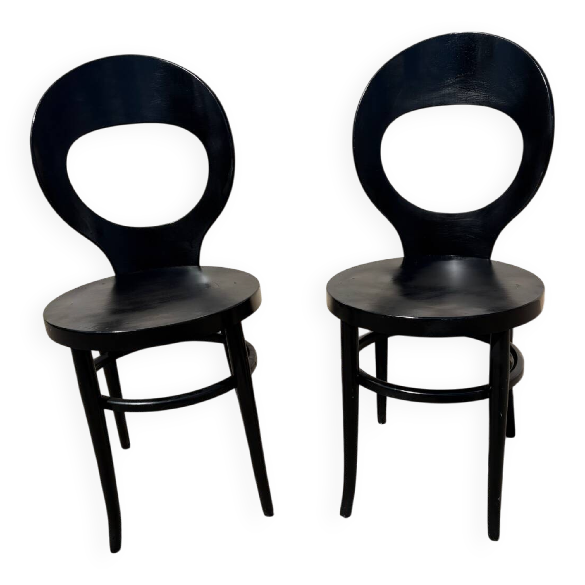 Two black seagull Baumann chairs