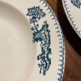 Set of earthenware plates of Longwy Fismes late nineteenth