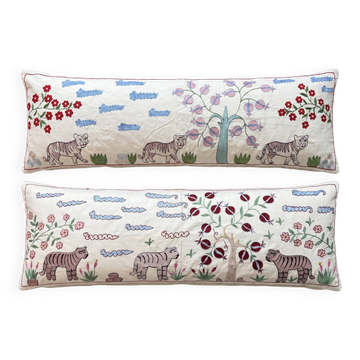 Lot de 2 housses de coussin décoratives brodées