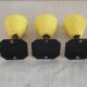 3 vintage coat/door hooks from the 50s/60s black/yellow