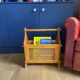 Wooden and cane magazine rack