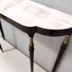 Vintage black lacquered beech console with a portuguese pink marble top, italy