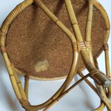 Tripod booster coffee table in rattan 50s