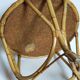 Table basse d'appoint tripode en rotin années 50