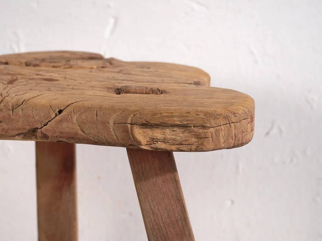 Antique stool in wabi-sabi style (c.1900) #8
