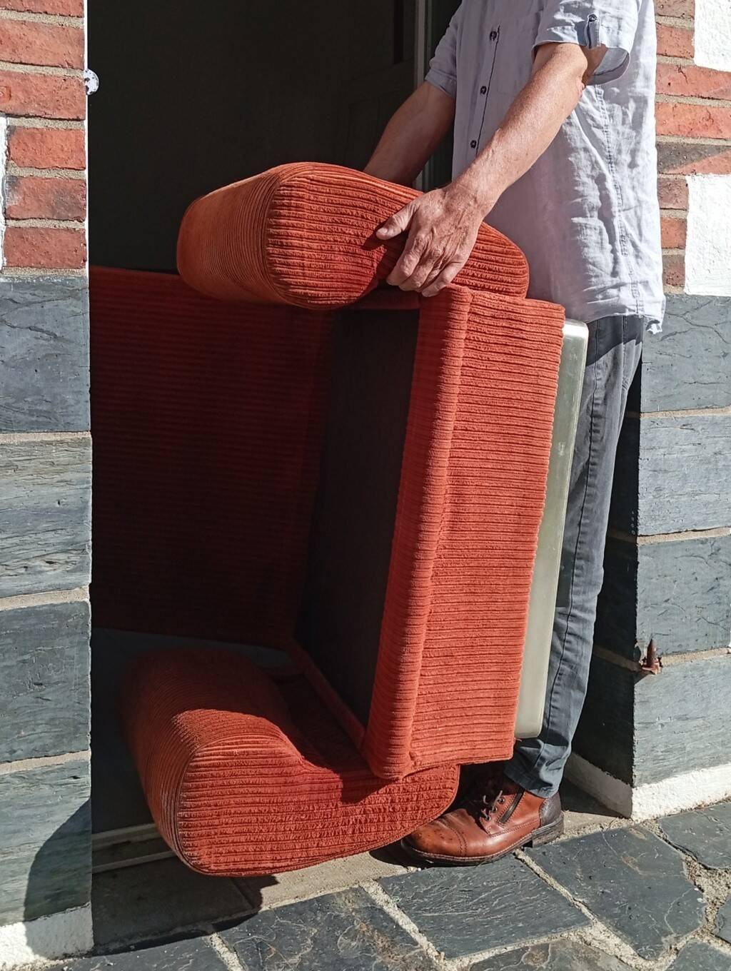 70s corduroy space age armchair