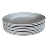 Set of 8 earthenware dessert plates Moulin des Loups 19th