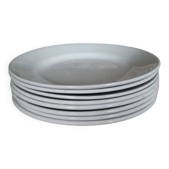 Set of 8 earthenware dessert plates Moulin des Loups 19th