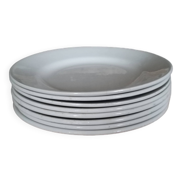 Set of 8 earthenware dessert plates Moulin des Loups 19th