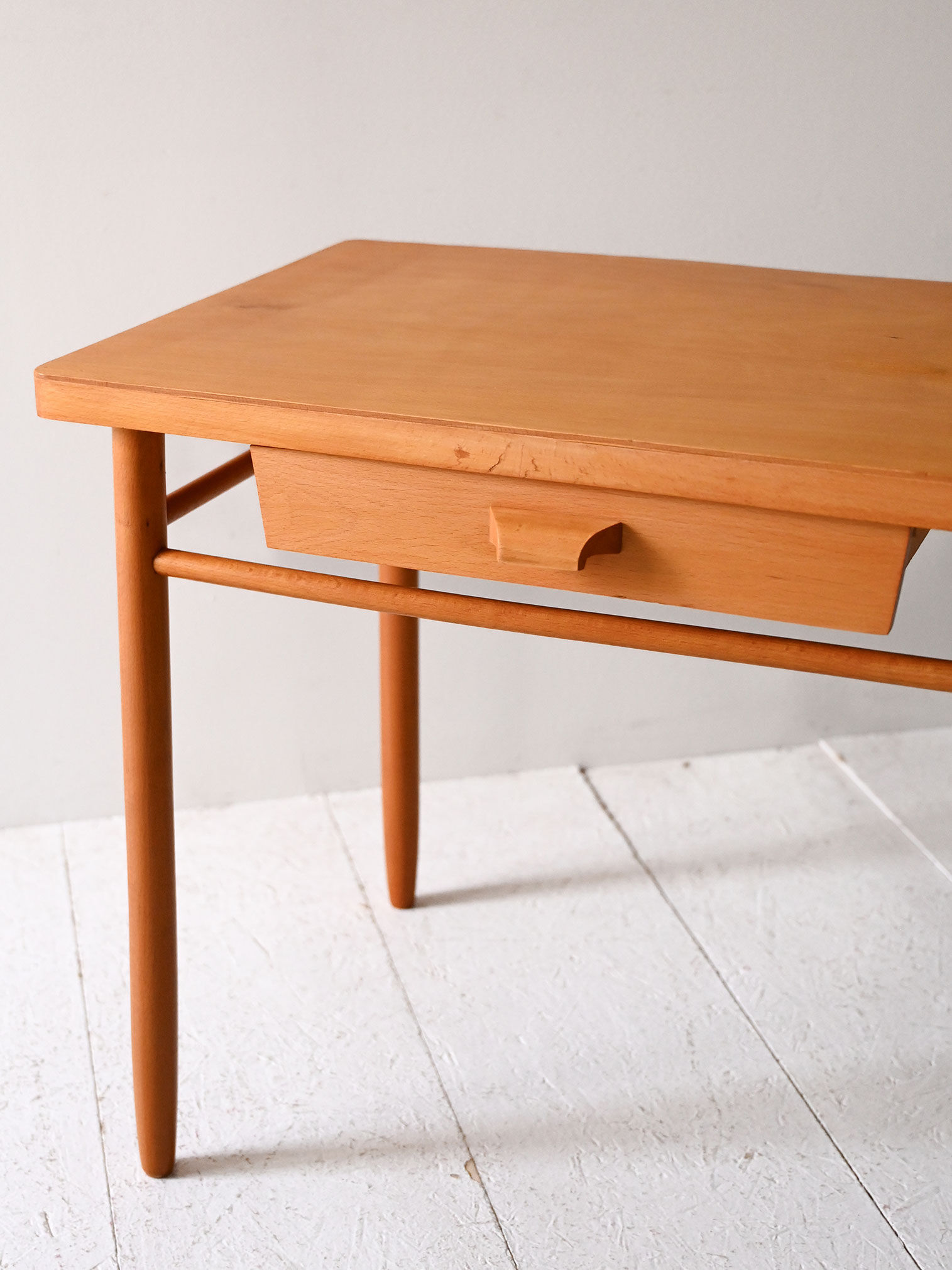 1960s Scandinavian Beechwood Bedside Table