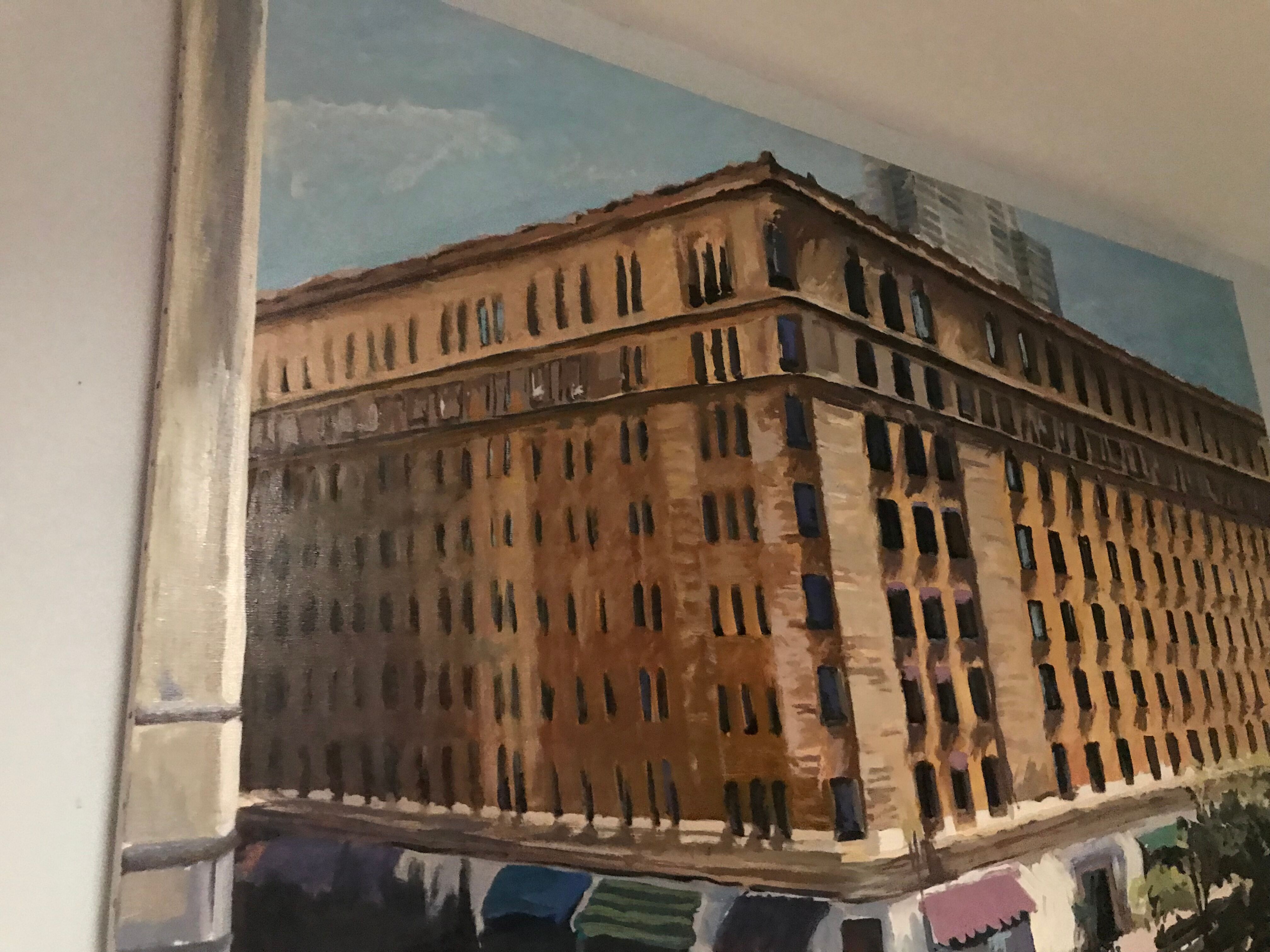 Tableau huile « New York » Charles Evrols