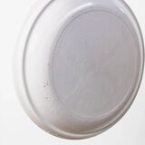 Beige Ceramic XXL Vintage Plate with Hand-Painted 3-Fig Fruit Motif, Sicily 1960s Wall Decor