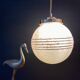 Vintage globe suspension in yellow and gold in Clichy glass