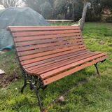 Banc de jardin ancien avec pieds en fonte vintage xxeme