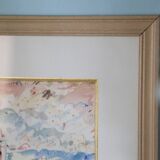 Painting View of Venice, pencil, watercolor and pastels, signed by Bernard Mangez