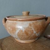 Covered sugar bowl in Puisaye stoneware