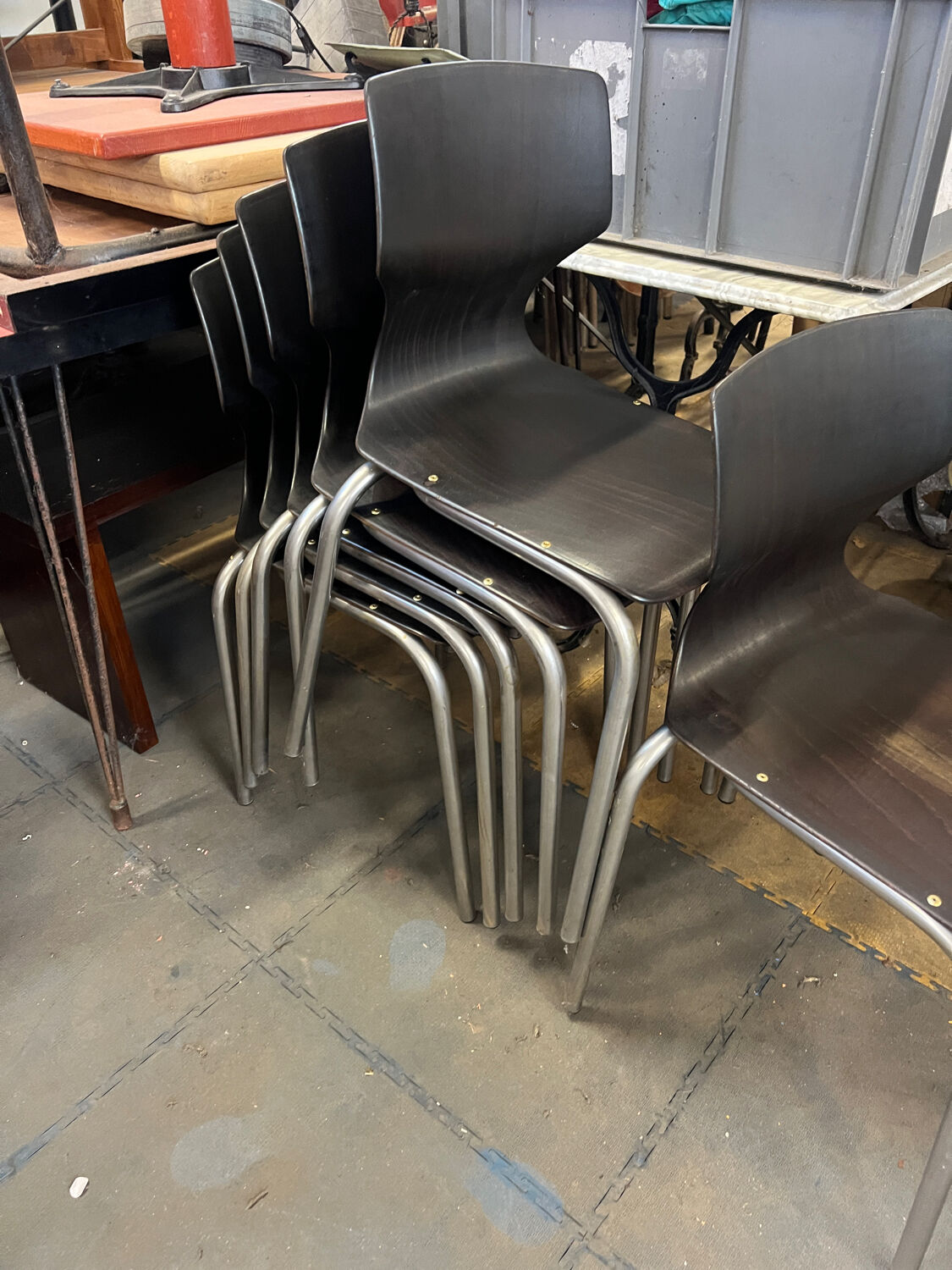 Set of 8 Pagholz chairs.