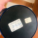 Lampe de table globe aplatie pied bleu metal vintage 80’