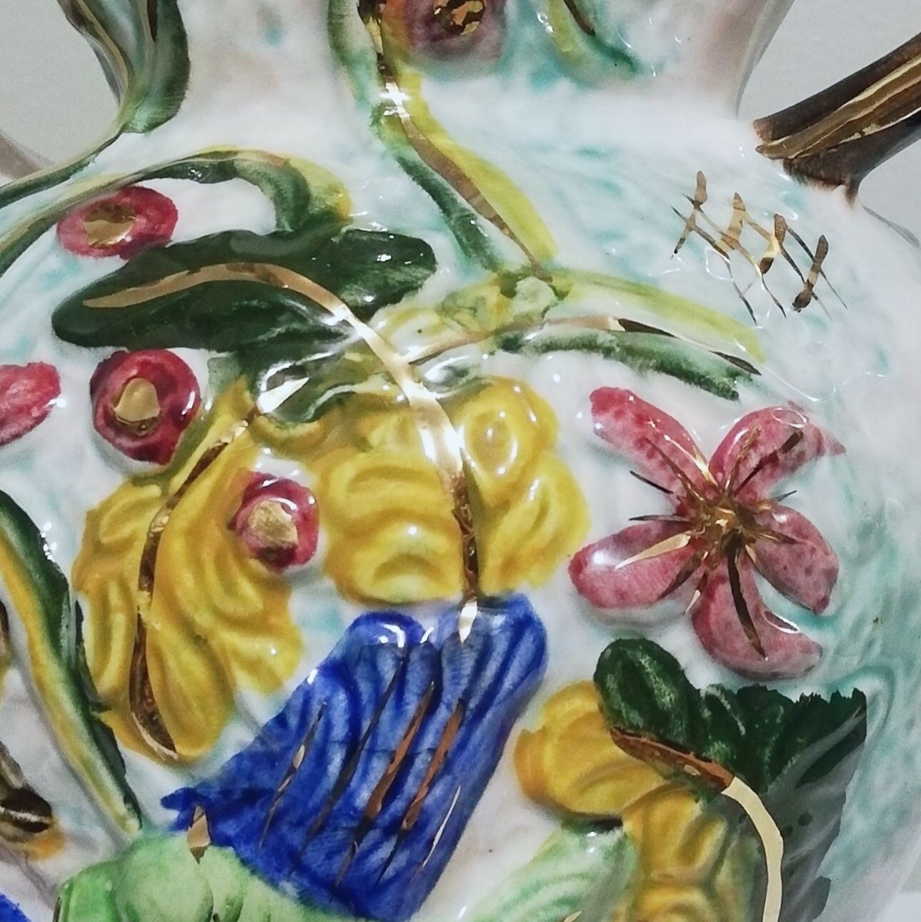 Ceramic pitcher vase signed Hubert Bequet