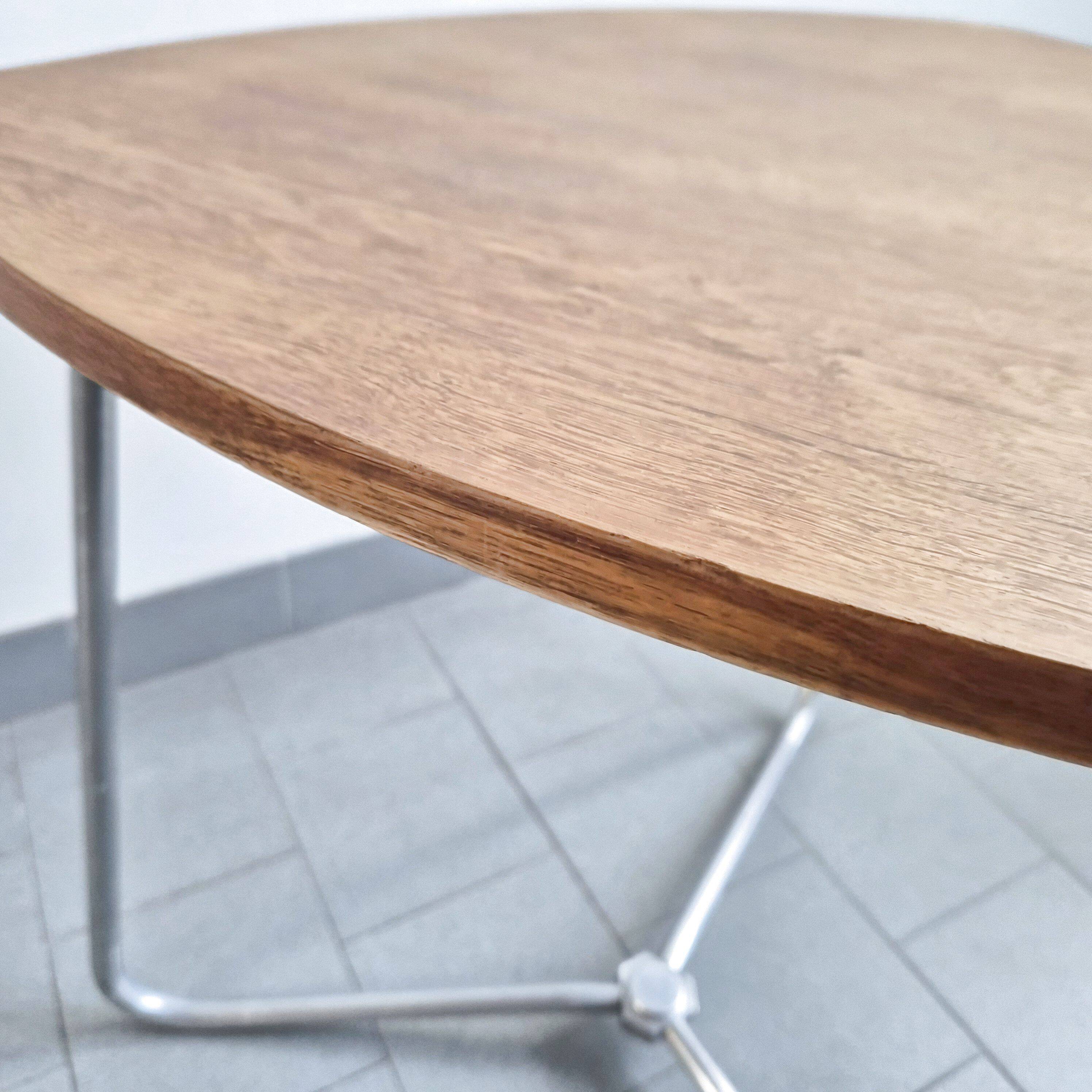 VINTAGE 1950 SIDE TABLE GUERIDON HETRE & ALUMINIUM DLG JACQUES HITIER 50S