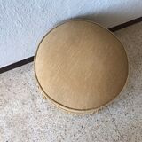 Vintage pouf in yellow velvet