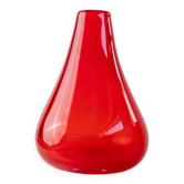 Vintage red Murano glass vase - Italy 1970s