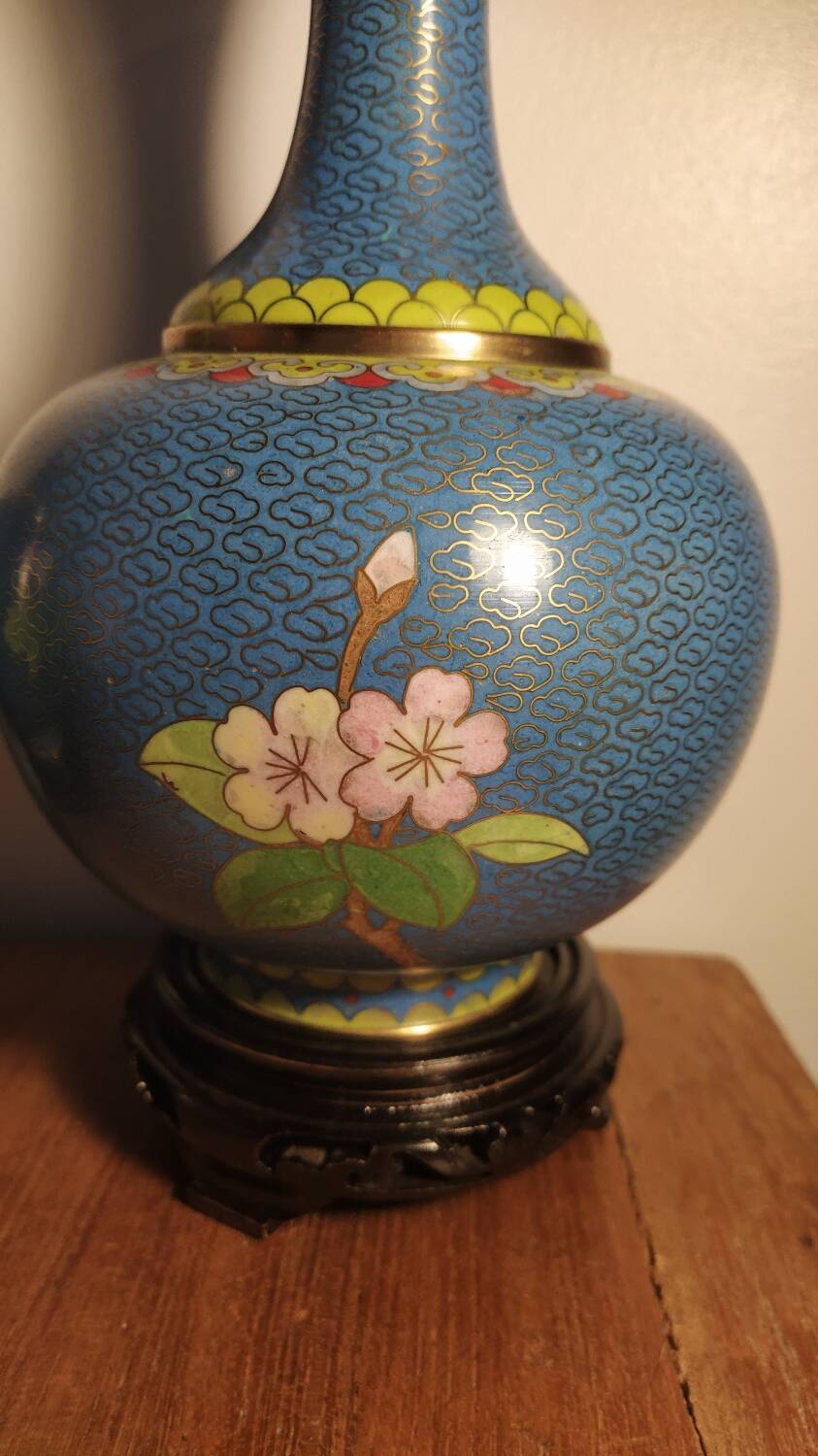 Pair of Chinese cloisonné vases