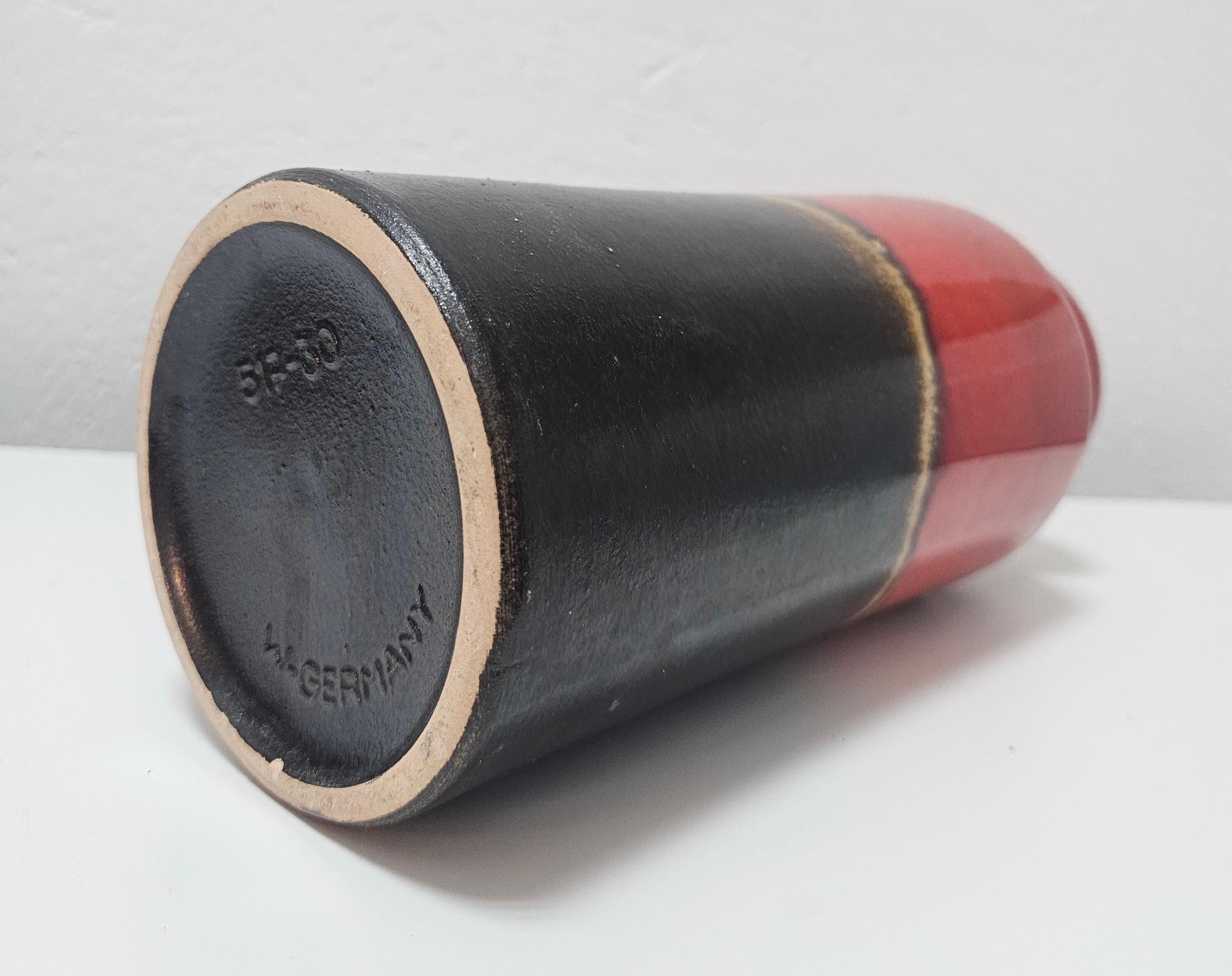 Cylindrical ceramic vase Fat Lava by Scheurich, 1960s