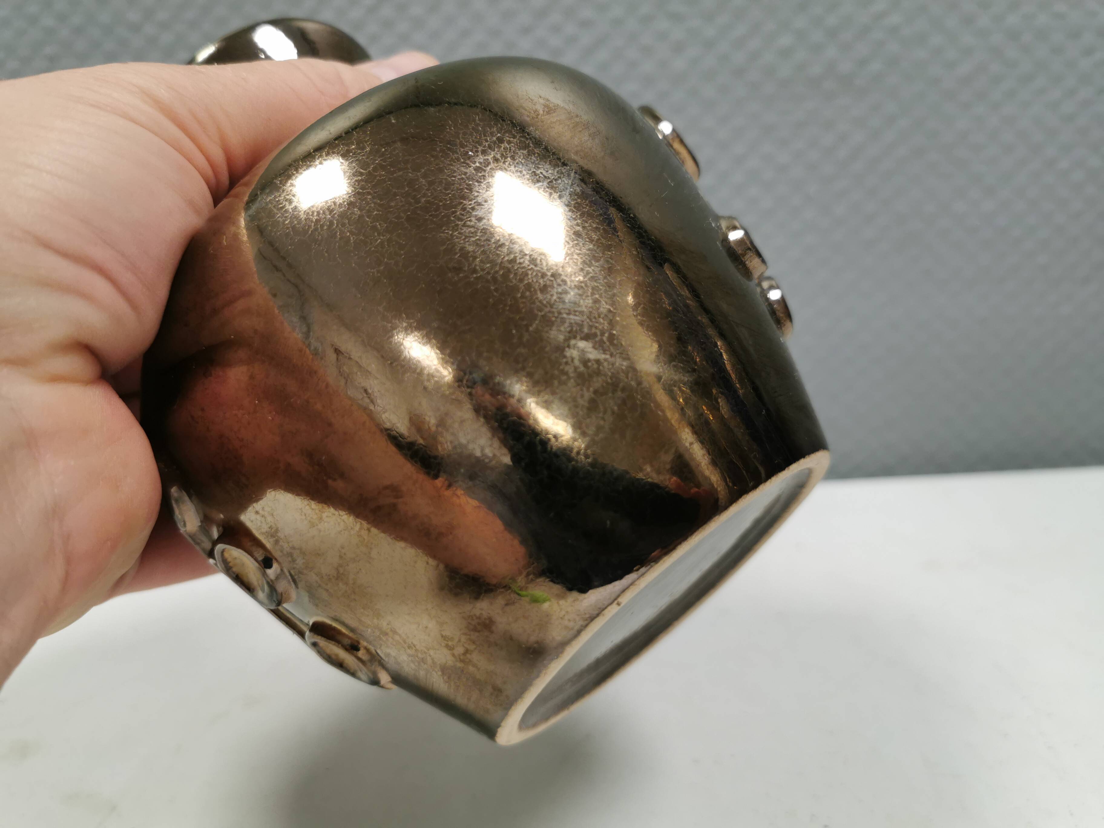 Ceramic vase with metal glaze from Frank ceramics Denmark 1970-80s.