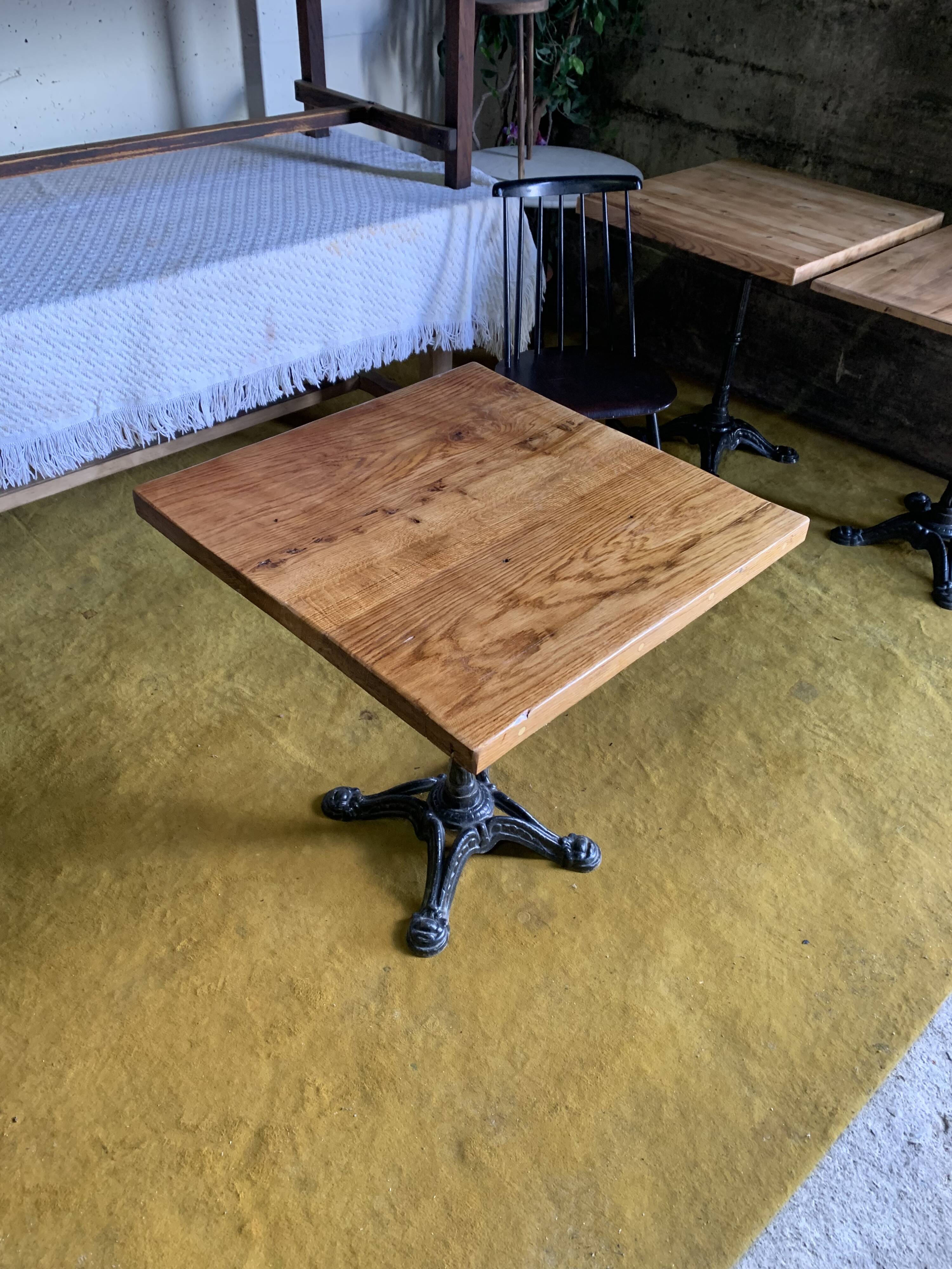 Raw wood bistro table