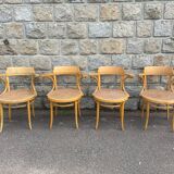 Set of 4 caned chairs