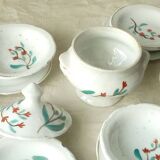 Dinette en faience service de table  decor floral