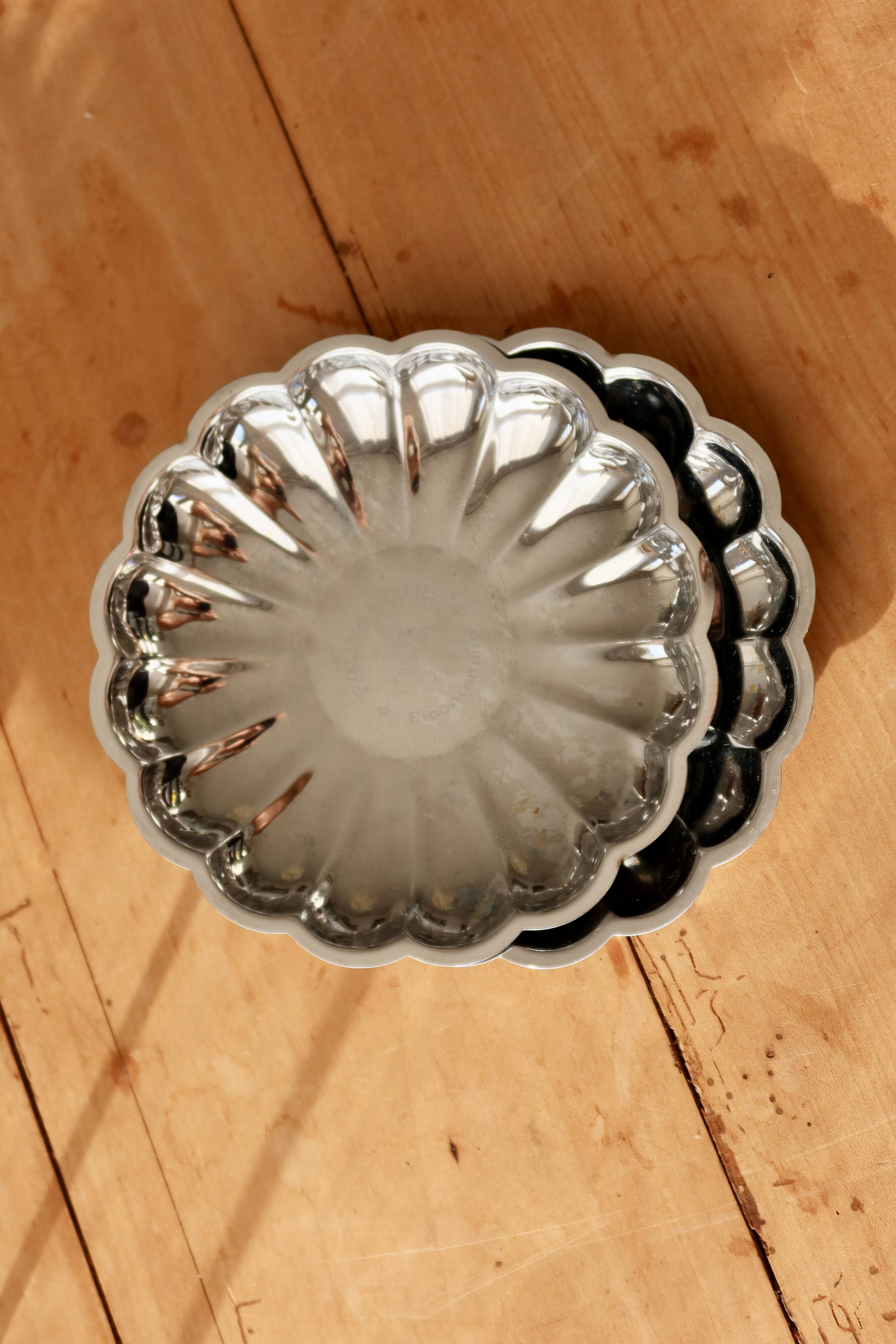 Coupelles vintage acier inoxydable style bistrot