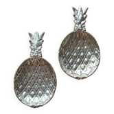 Paire de vides-Poches Ananas Plaqué Argent, France, 1970s