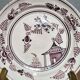 Grand Feu earthenware plate, Manganese decoration - 18th century