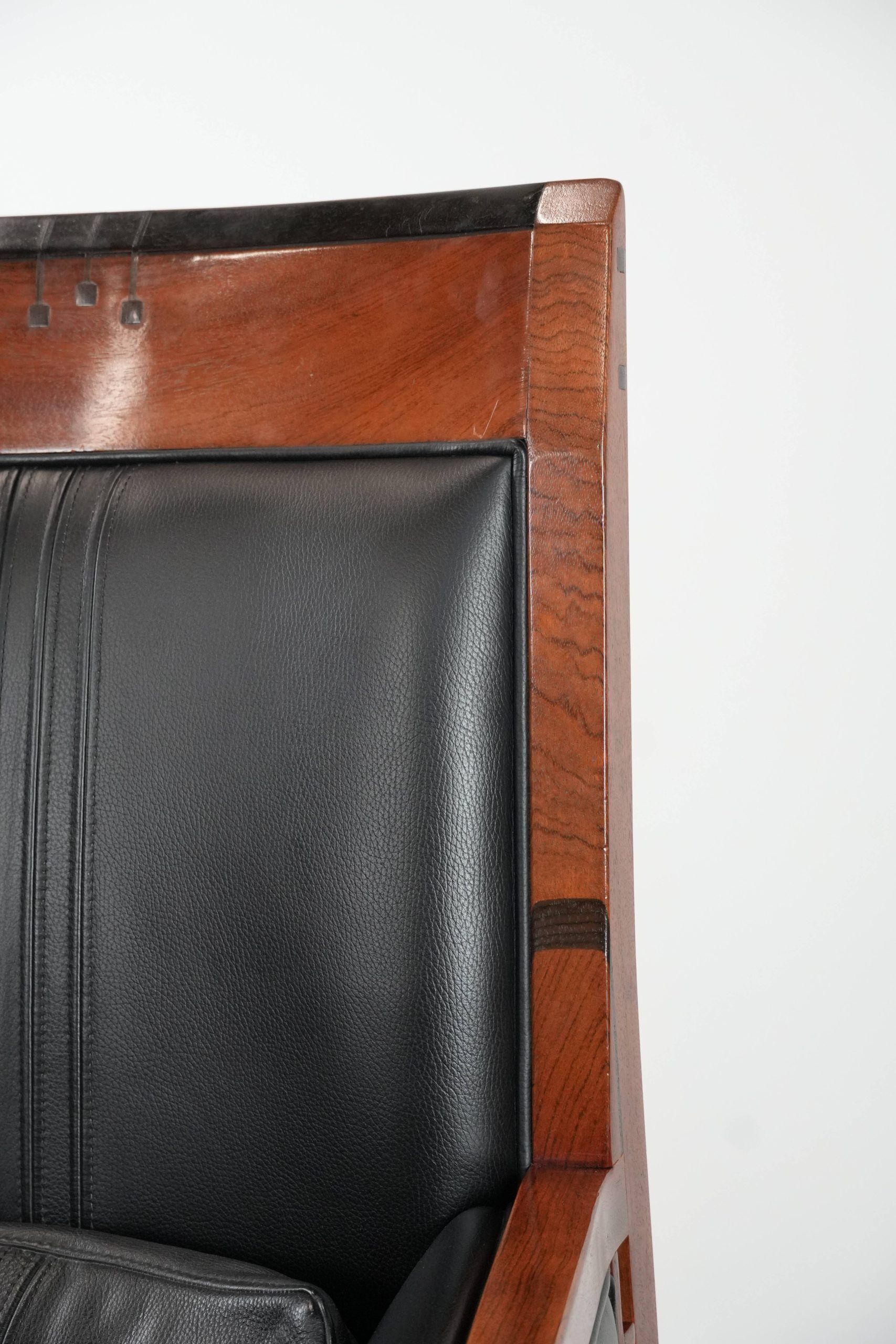 Beautiful and very comfortable black Art Deco design armchair