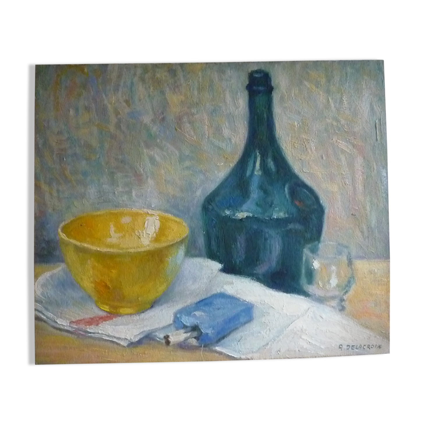 Oil painting on still life panel