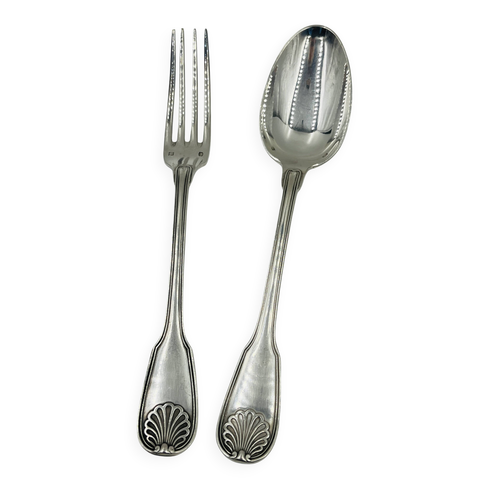 Silver-Plated Metal Cutlery Set Monogram F.B.