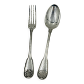Silver-Plated Metal Cutlery Set Monogram F.B.